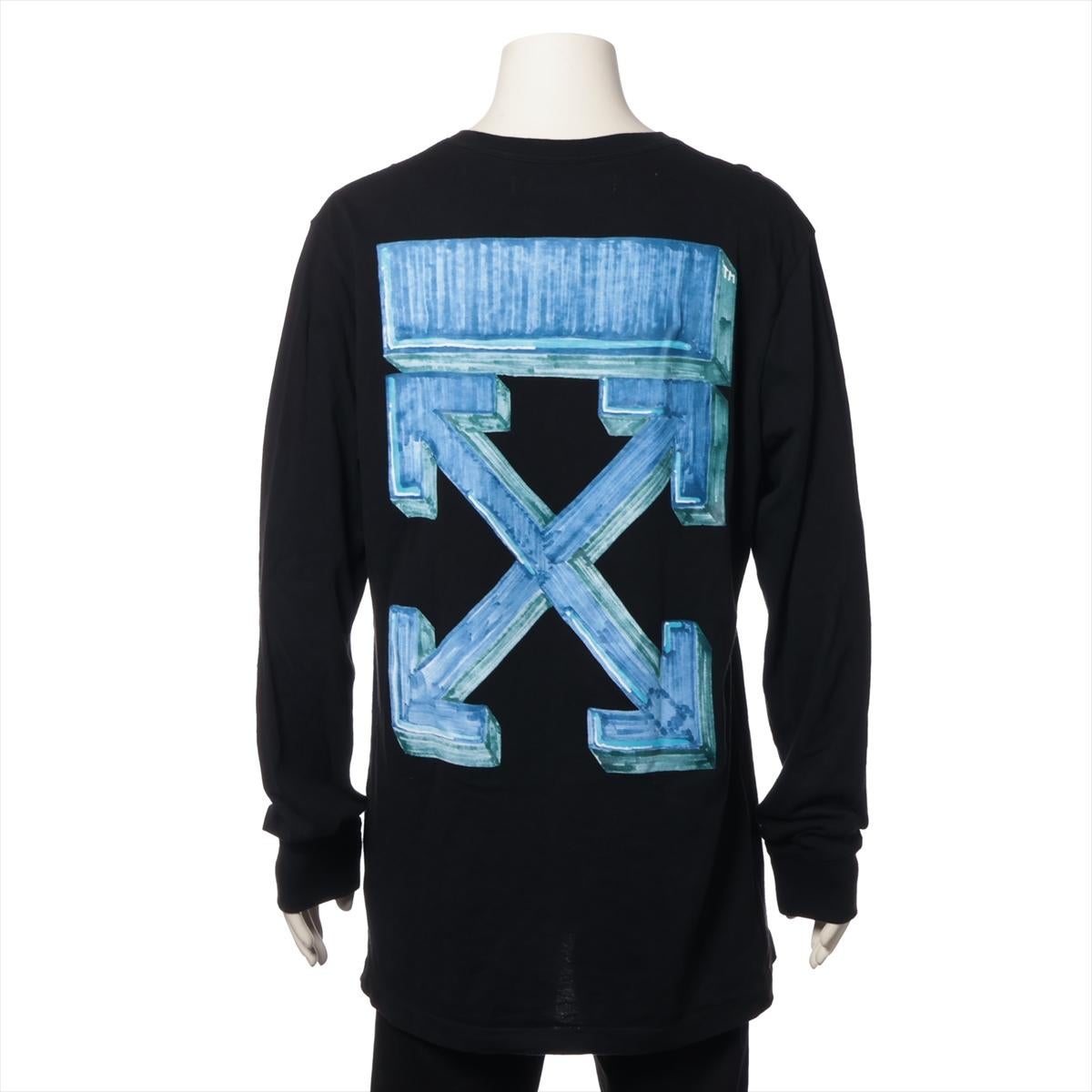 Off-White Cotton Long Sleeve Shirt Black In Good Condition For Sale In Humacao, PR