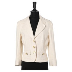 Off-white cotton & lurex jacket with chevron pattern D&G by Dolce & Gabbana 