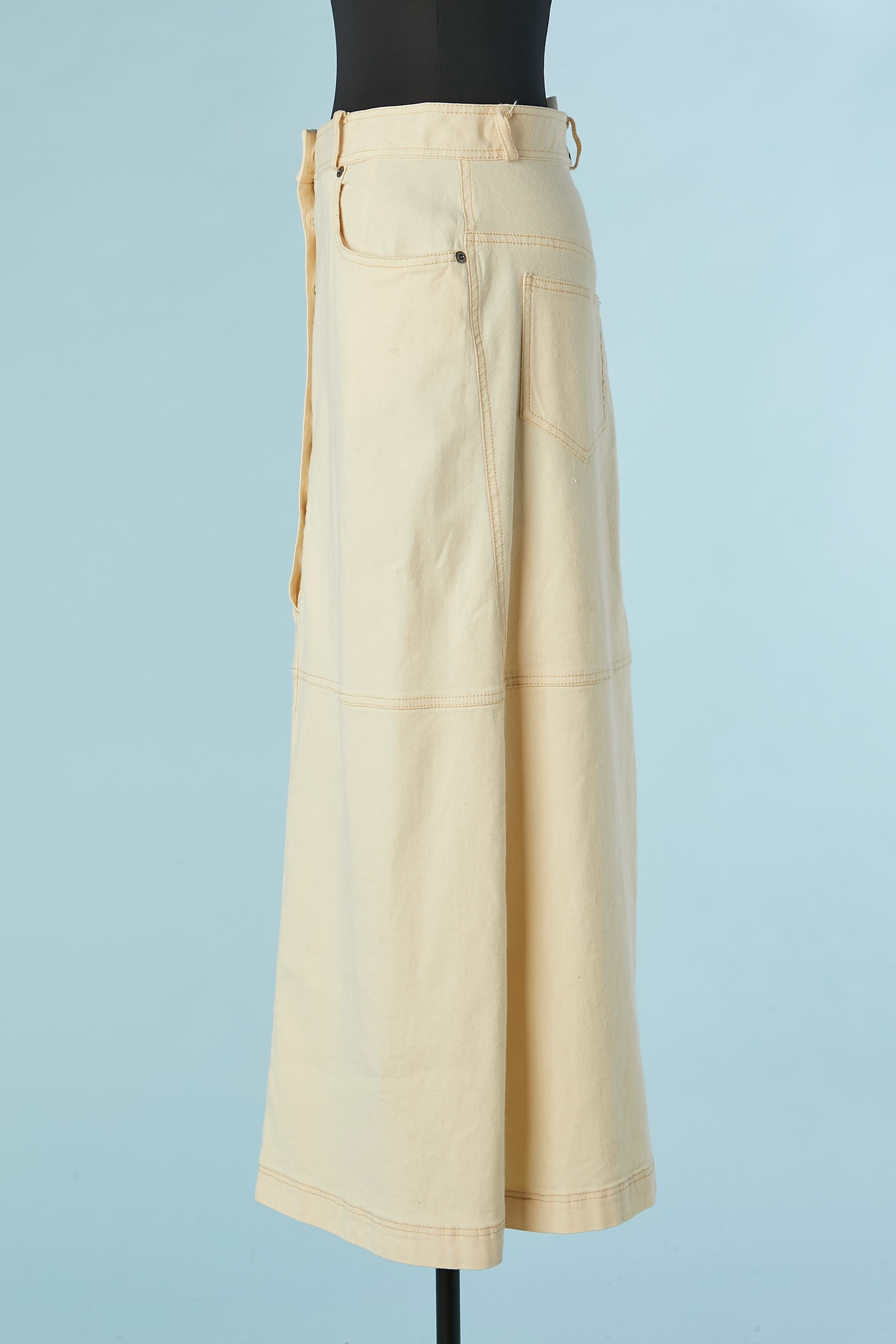 Off-white cotton skirt Sonia Rykiel JEANS In Excellent Condition For Sale In Saint-Ouen-Sur-Seine, FR