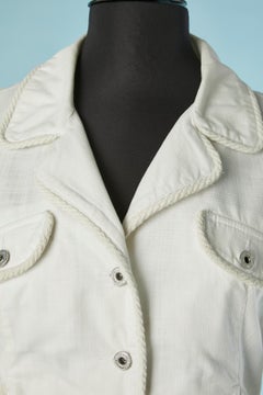 Off-white cotton skirt-suit with rope piping MOSCHINO JEANS