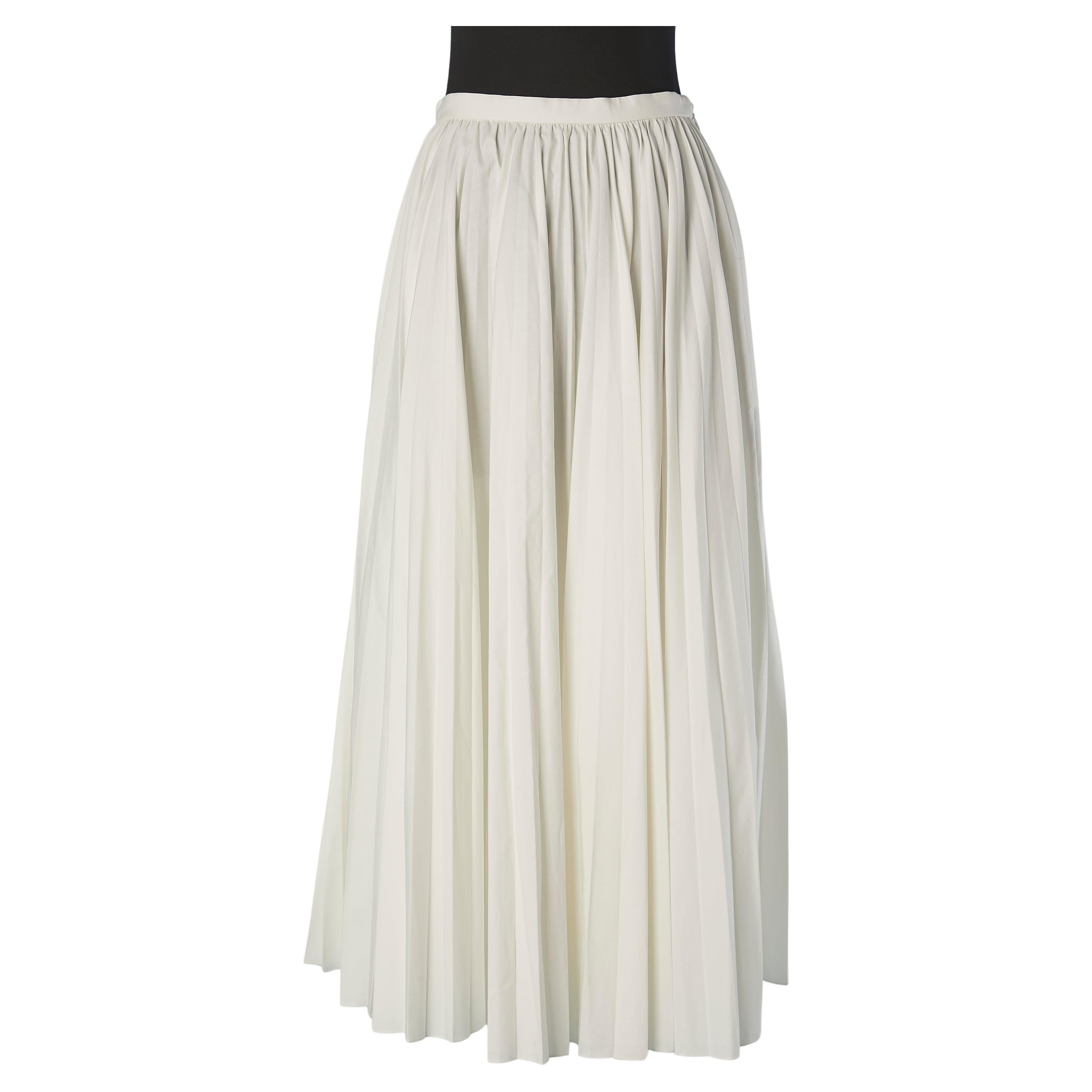 Off-white cotton Sun-ray pleated skirt CHRISTIAN DIOR