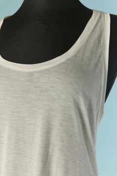 Off-white cotton tank top with gold metal chain on the back ALEXANDRE VAUTHIER