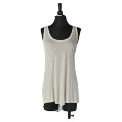 Off-white cotton tank top with gold metal chain on the back ALEXANDRE VAUTHIER