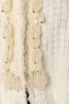 Off-white cotton Tweed jacket with beadwork UNGARO