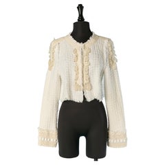 Off-white cotton Tweed jacket with beadwork UNGARO