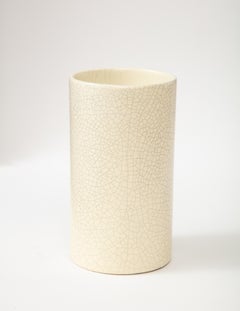 Off-White Crackle Vase, France, c. 1960