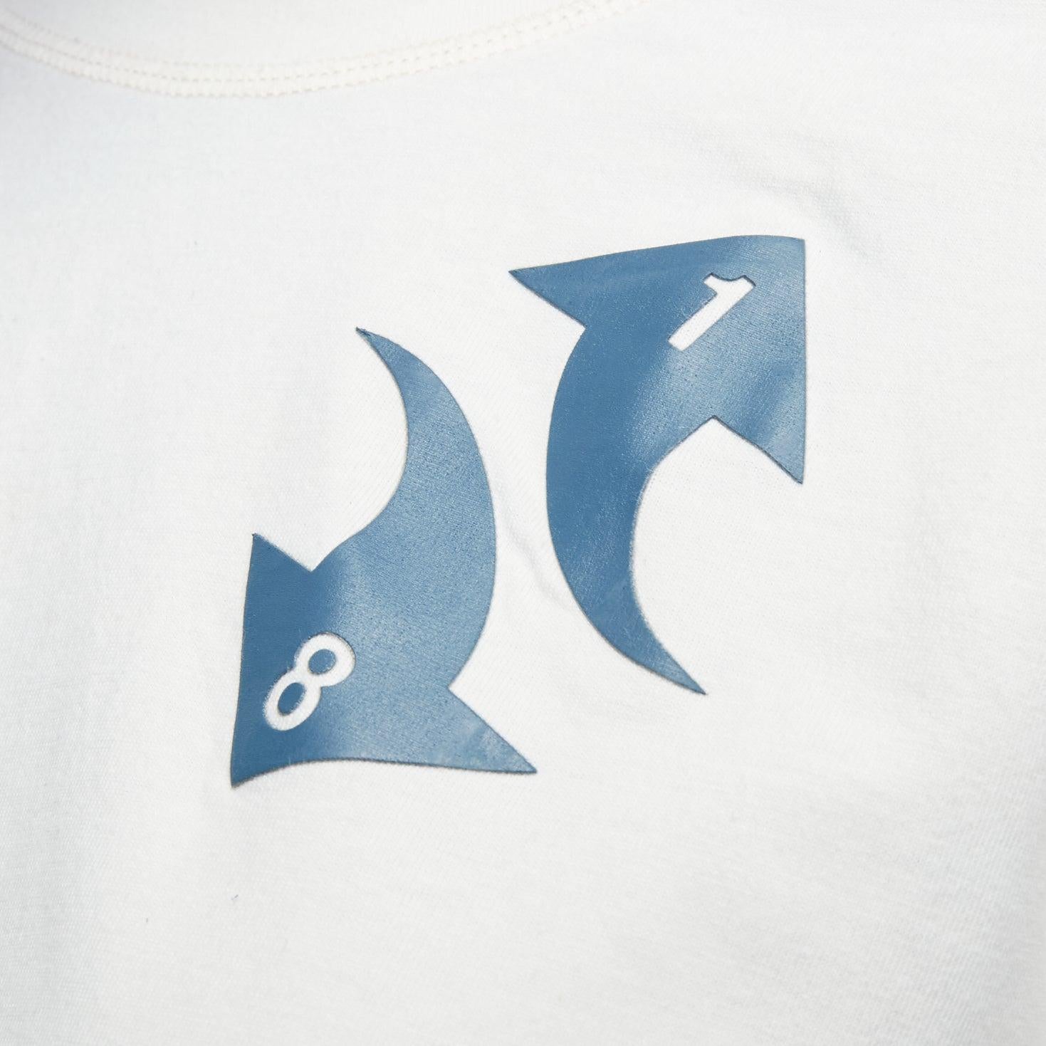OFF WHITE cream cotton blue embroidered logo crop tshirt XS For Sale 2