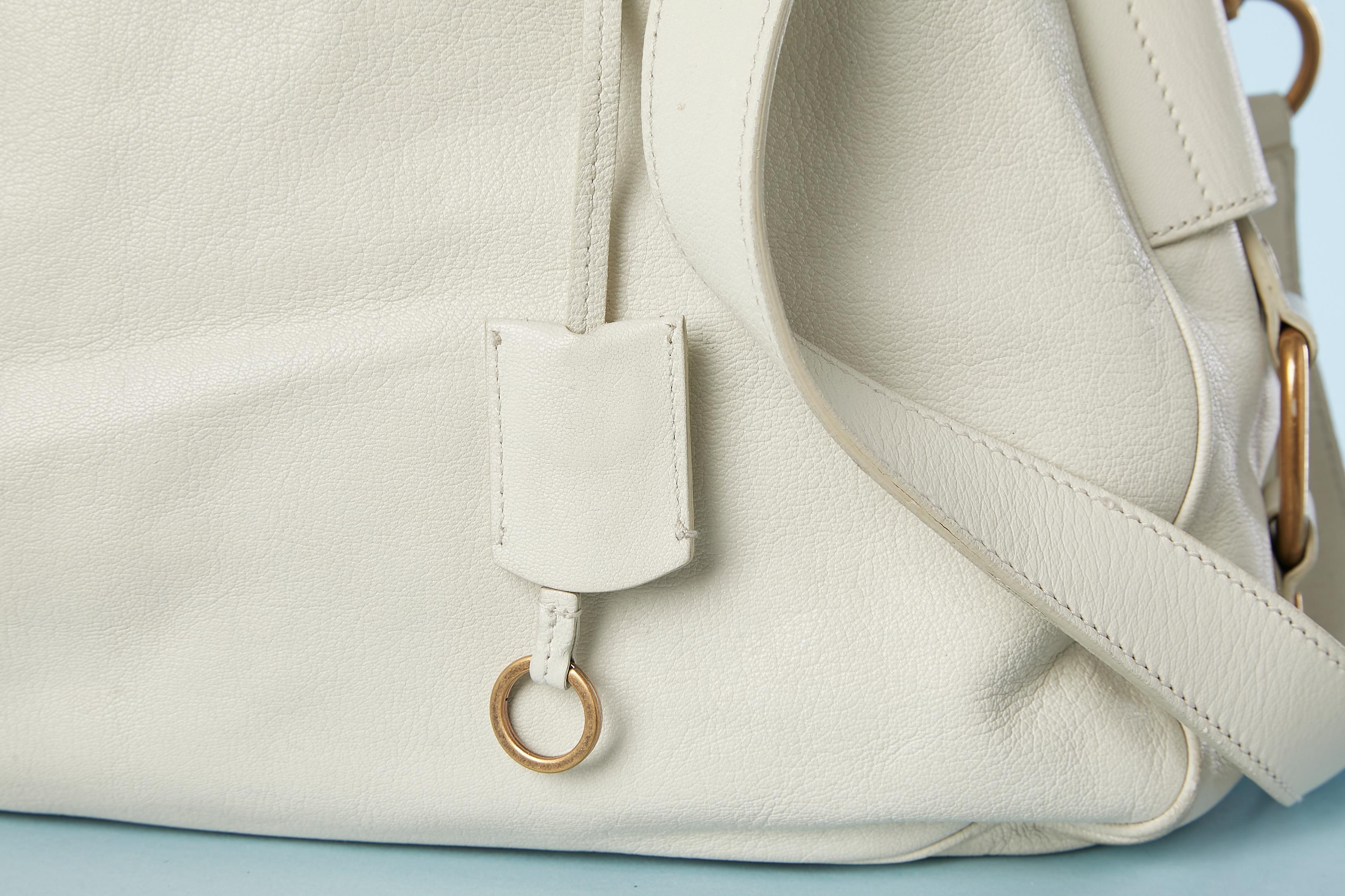 Weiße Cross body Bag von Yves Saint Laurent Rive Gauche mit Kreuzmuster  im Angebot 1