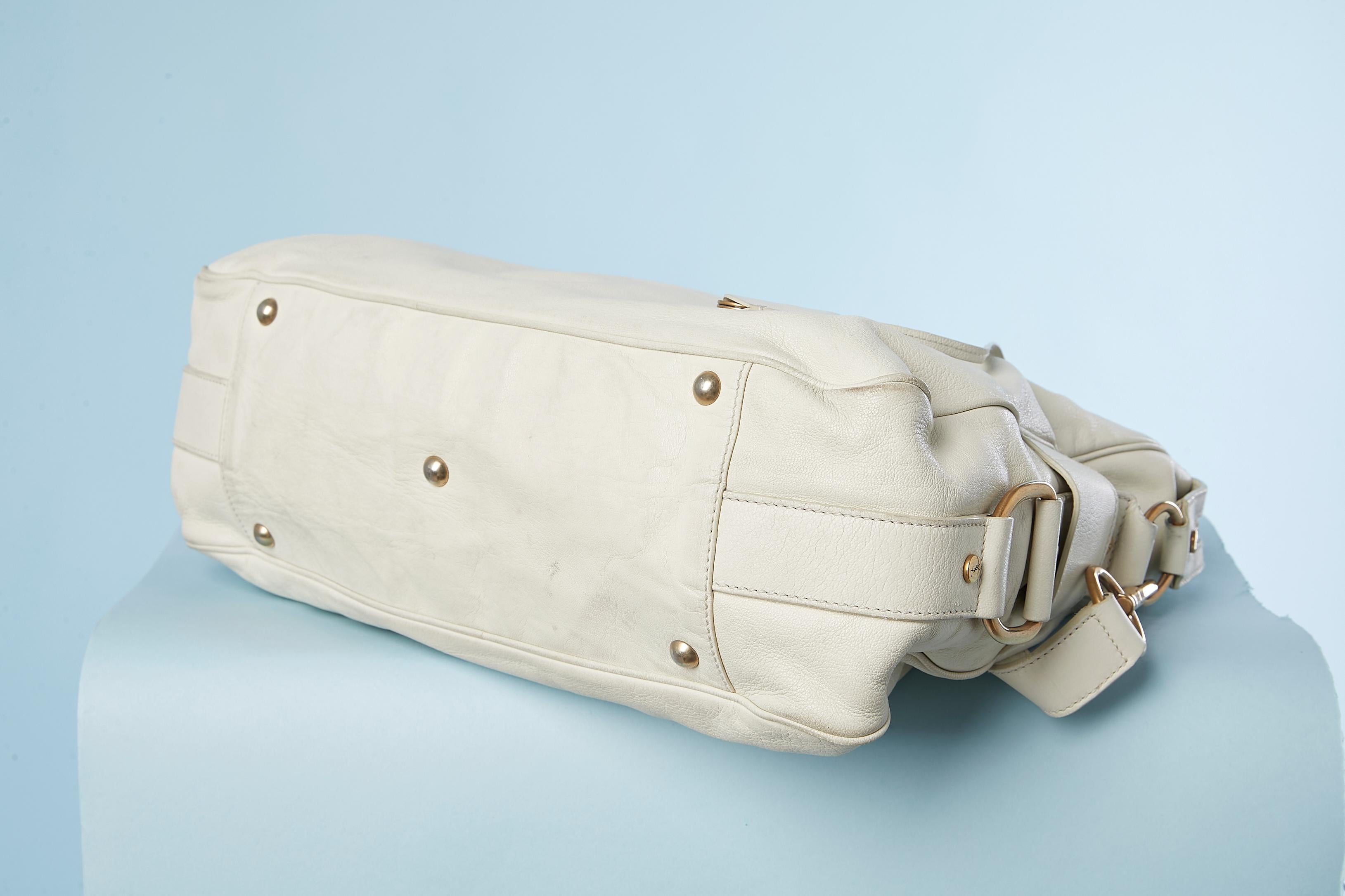 Weiße Cross body Bag von Yves Saint Laurent Rive Gauche mit Kreuzmuster  im Angebot 3