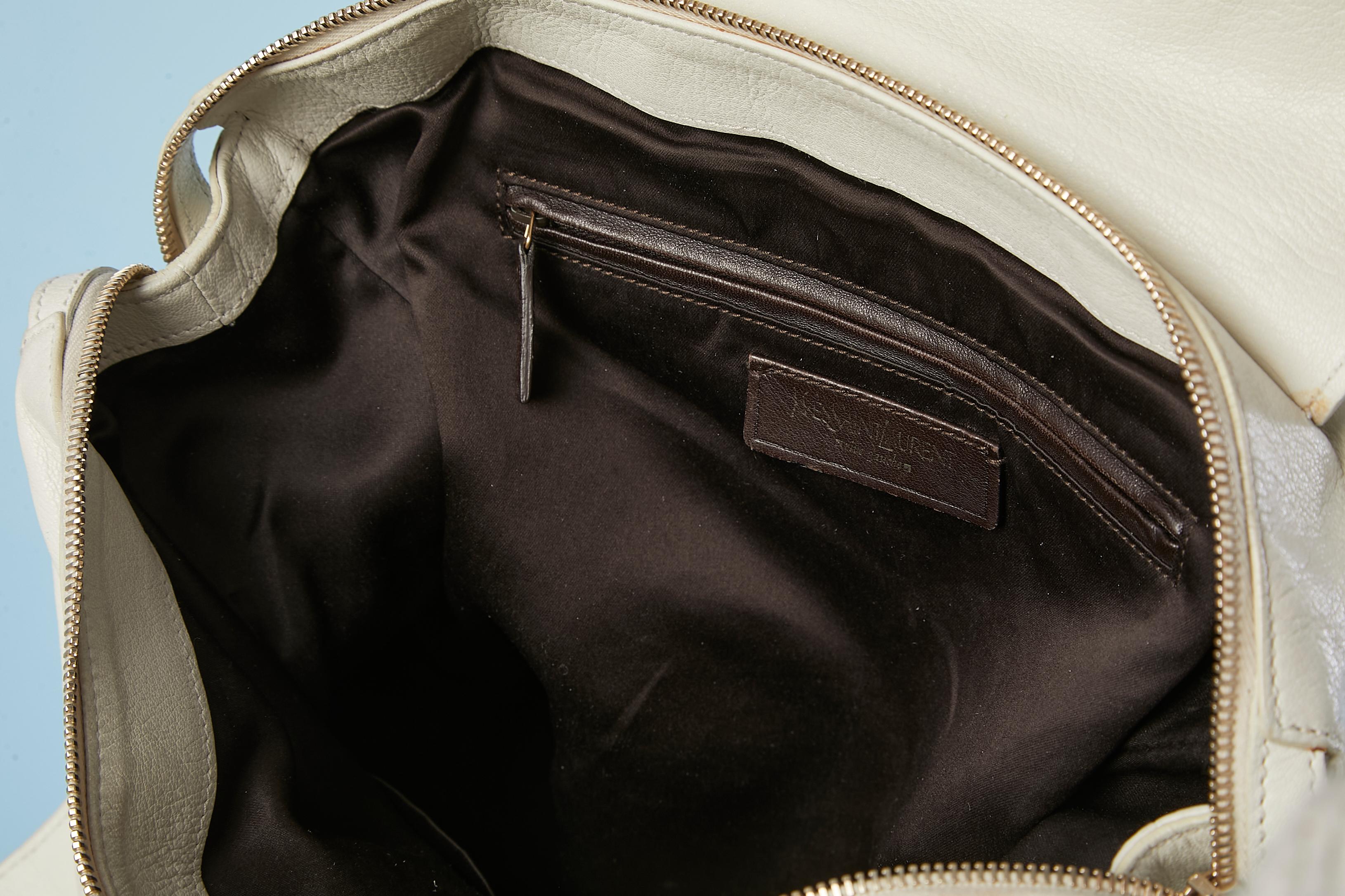 Weiße Cross body Bag von Yves Saint Laurent Rive Gauche mit Kreuzmuster  im Angebot 4