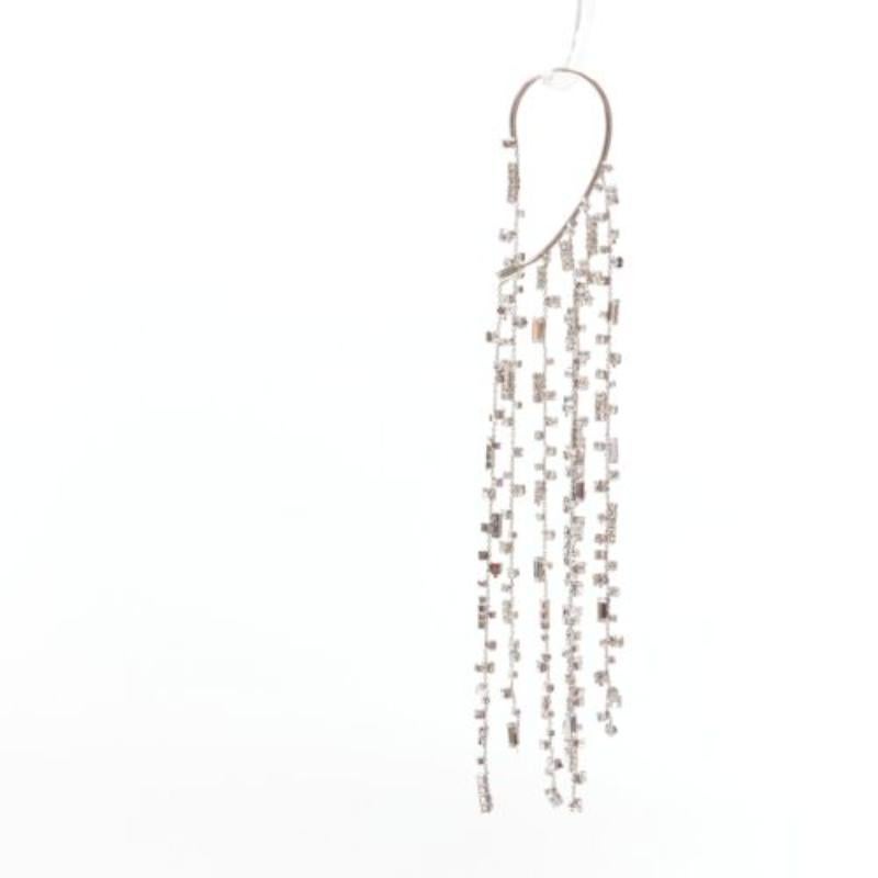 OFF WHITE Kristall-Kronleuchter Silber Metall Clip auf Ohrmanschette einzeln Damen im Angebot