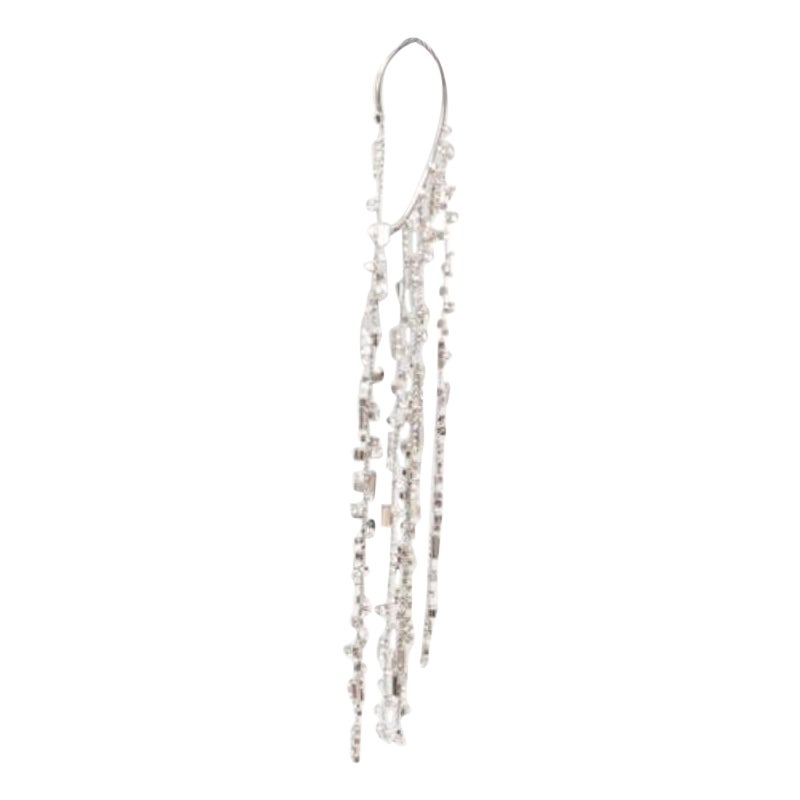 OFF WHITE Kristall-Kronleuchter Silber Metall Clip auf Ohrmanschette einzeln im Angebot