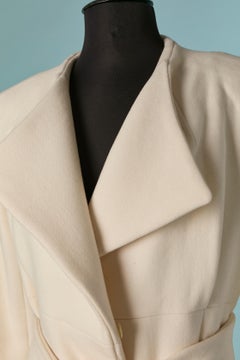 Off-white double breasted coat with belt ALEXANDRE VAUTHIER