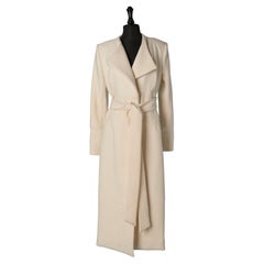 Off-white double breasted coat with belt ALEXANDRE VAUTHIER