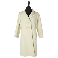 Off-white double-breasted coat with martingale Yves Saint Laurent 1964 Numbered 