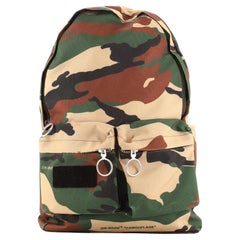 Off White Double Front Pocket Backpack Printed Canvas