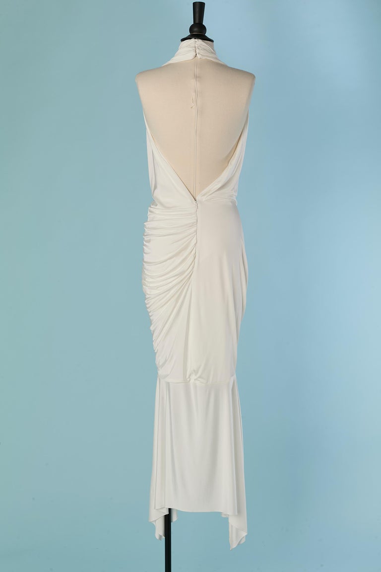 white draped jersey dress Lanetta jersey-knit draped maxi dress (Final Sale-US Only), L / White