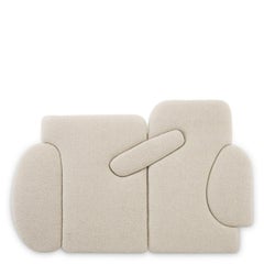 Off-White Fabric Upholstered Headboard