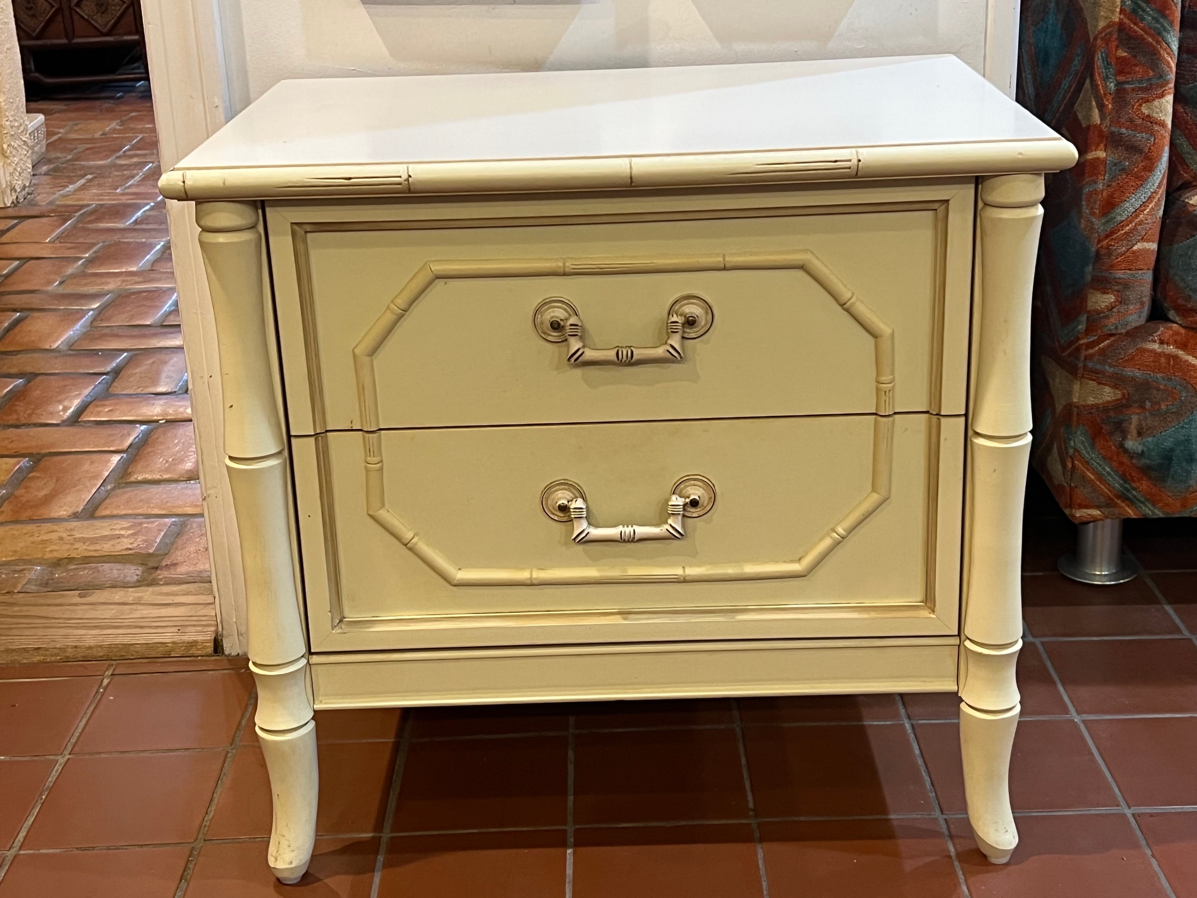 Broyhill Buttercream Faux Bamboo Nightstand 1