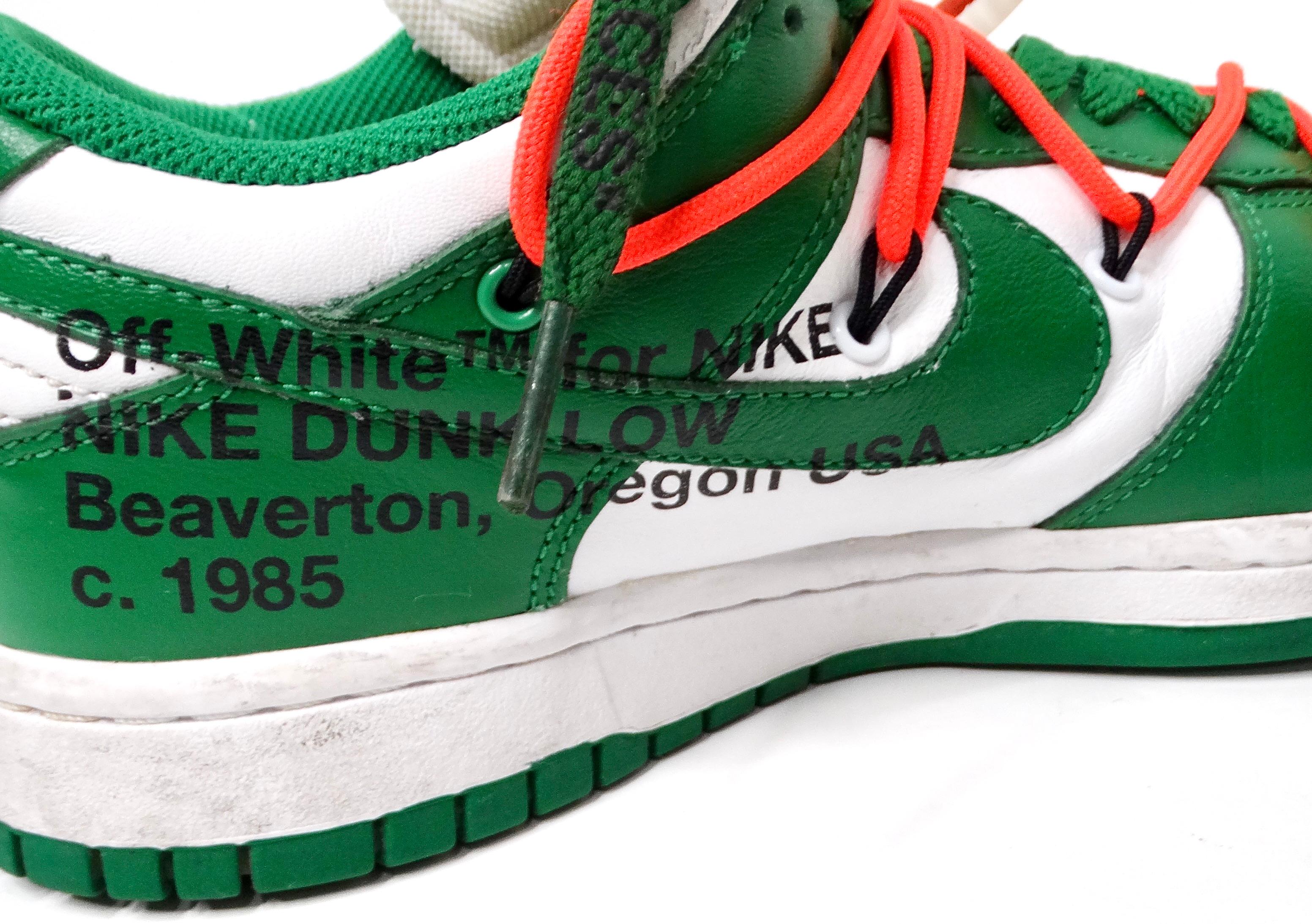 Black Off-White for Nike Dunk Low Pine Green Sneakers 2019 For Sale