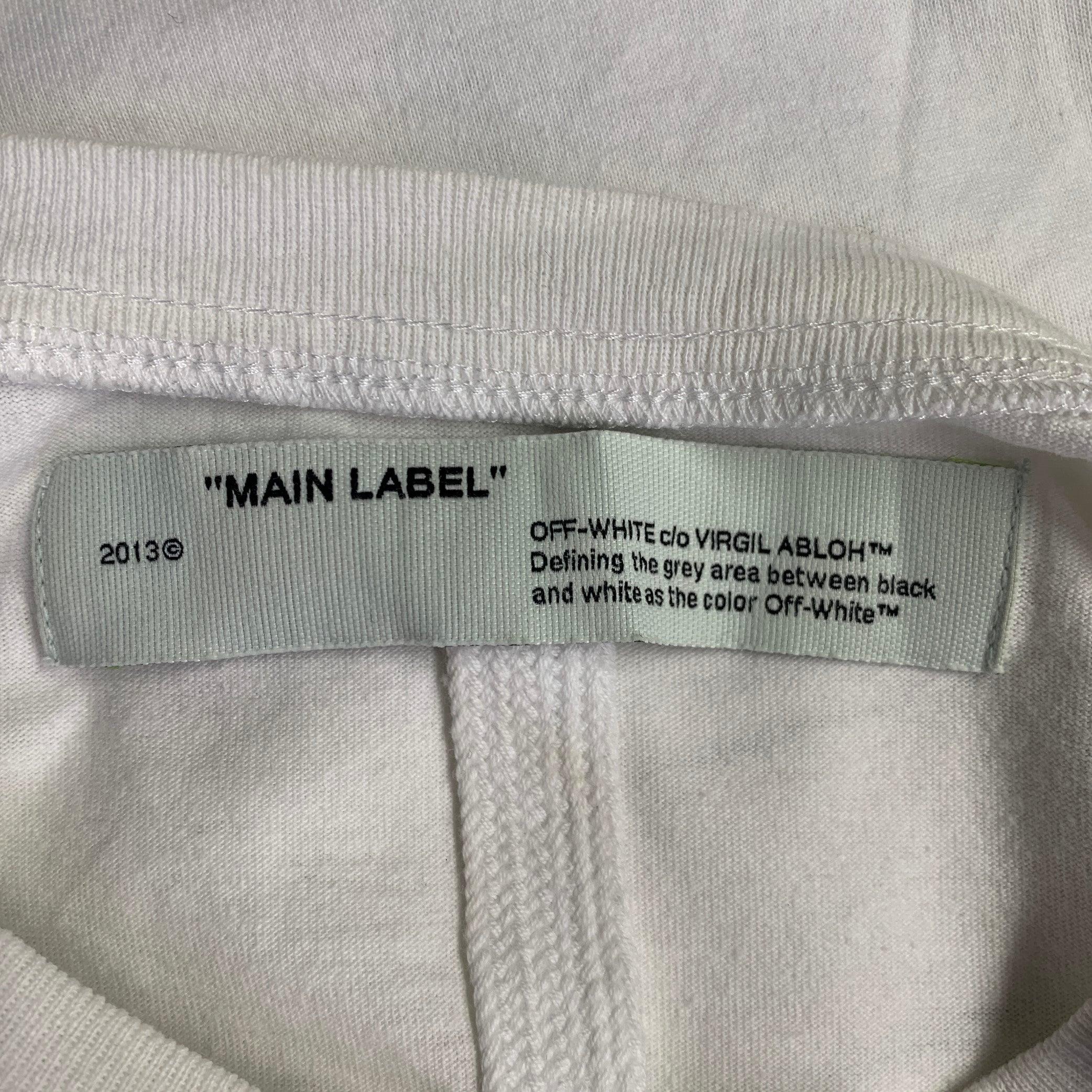 OFF-WHITE FW20 Size XS White Black Logo Cotton Crew-Neck T-shirt For Sale 5