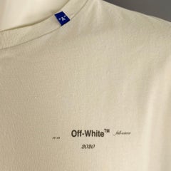 OFF-WHITE FW20 Size XS White Black Logo Cotton Crew-Neck T-shirt