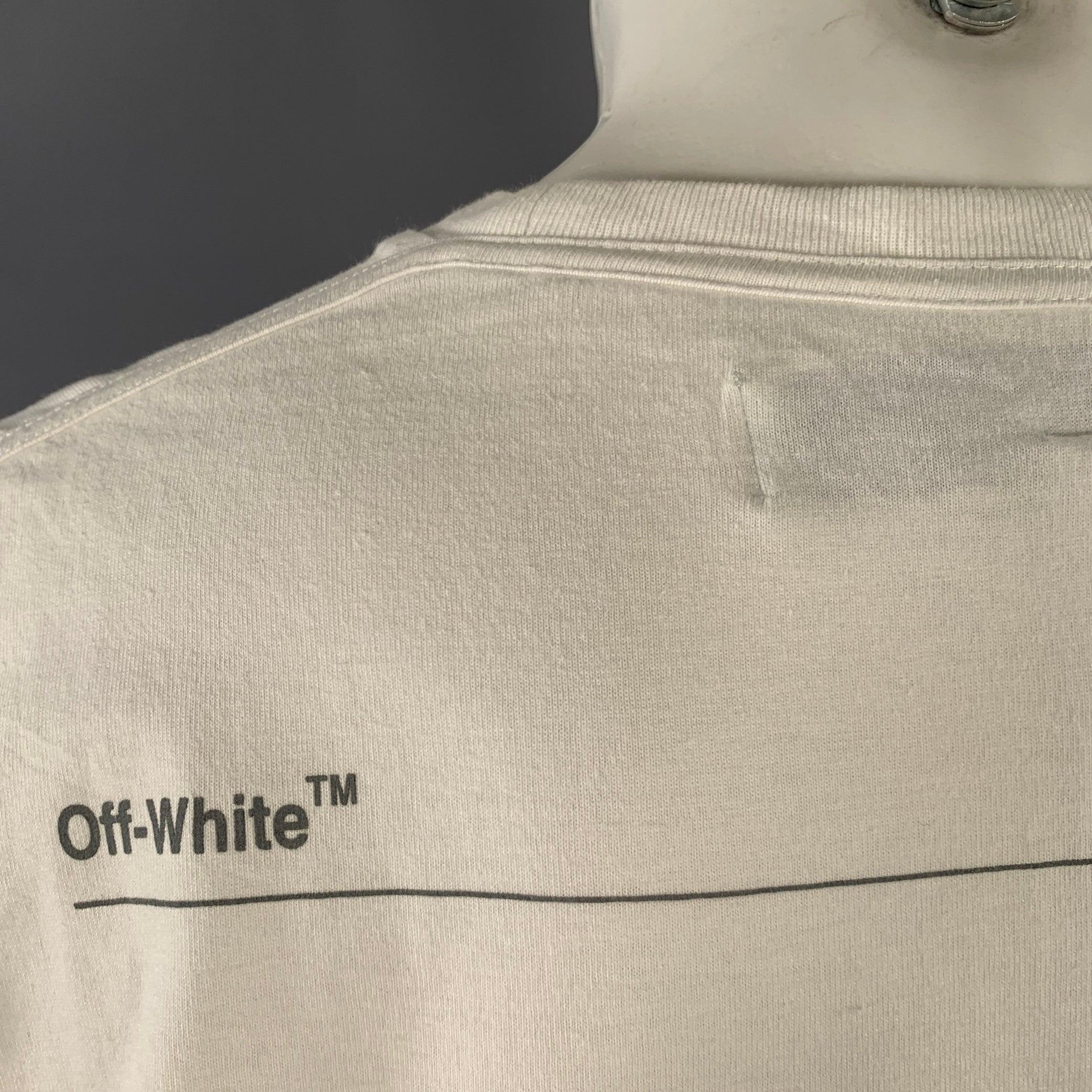 OFF-WHITE FW20 Size XS White Black Logo Cotton Crew-Neck T-shirt For Sale 1