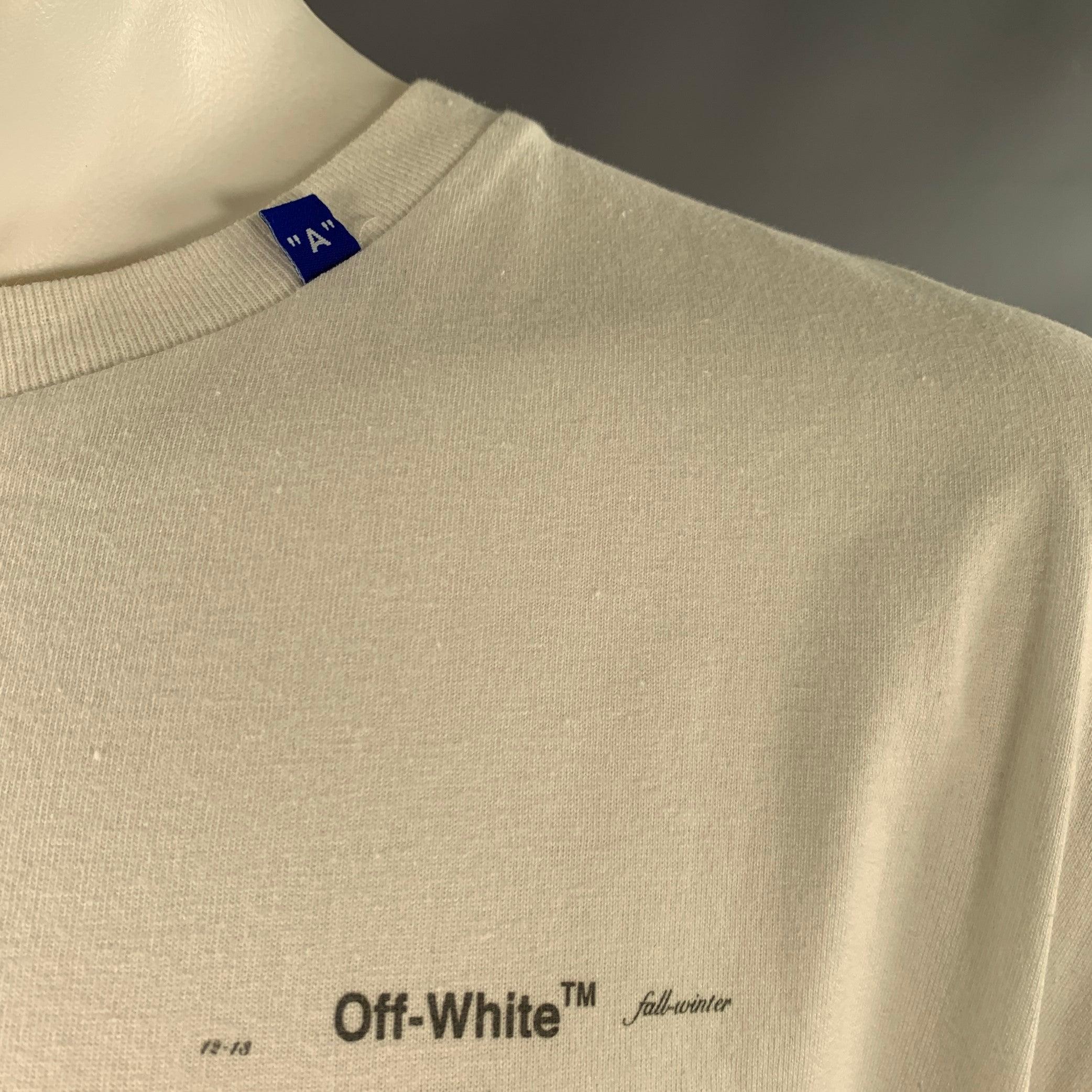 OFF-WHITE FW20 Size XS White Black Logo Cotton Crew-Neck T-shirt For Sale 2