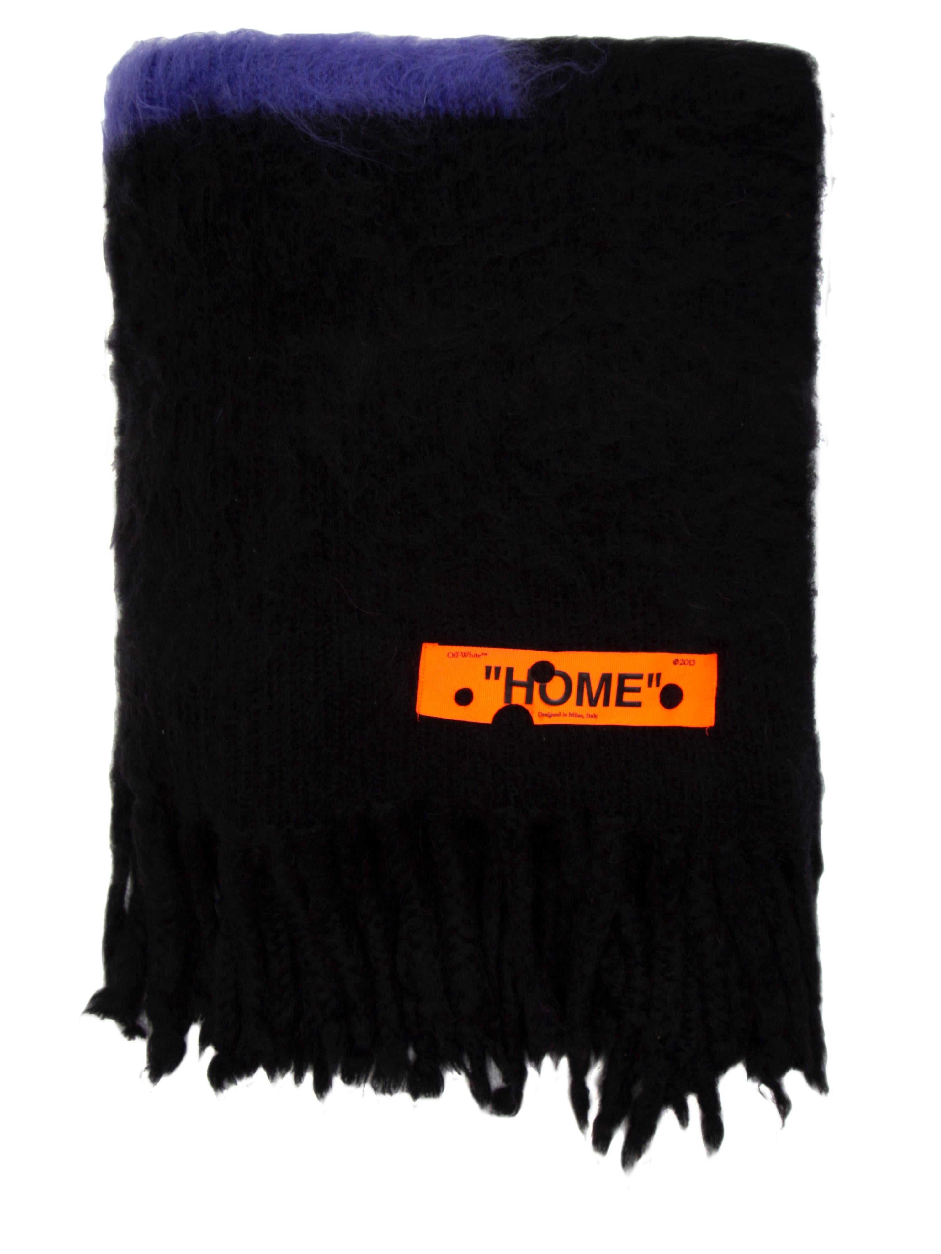 Brushed mohair Blanket with big gradient arrow, pop colors variations, same concept in RTW men and women knitwear collection.
By Virgil Abloh
Dimensions: 130 W x 220 H
This item is only available to be purchased and shipped to the United States.