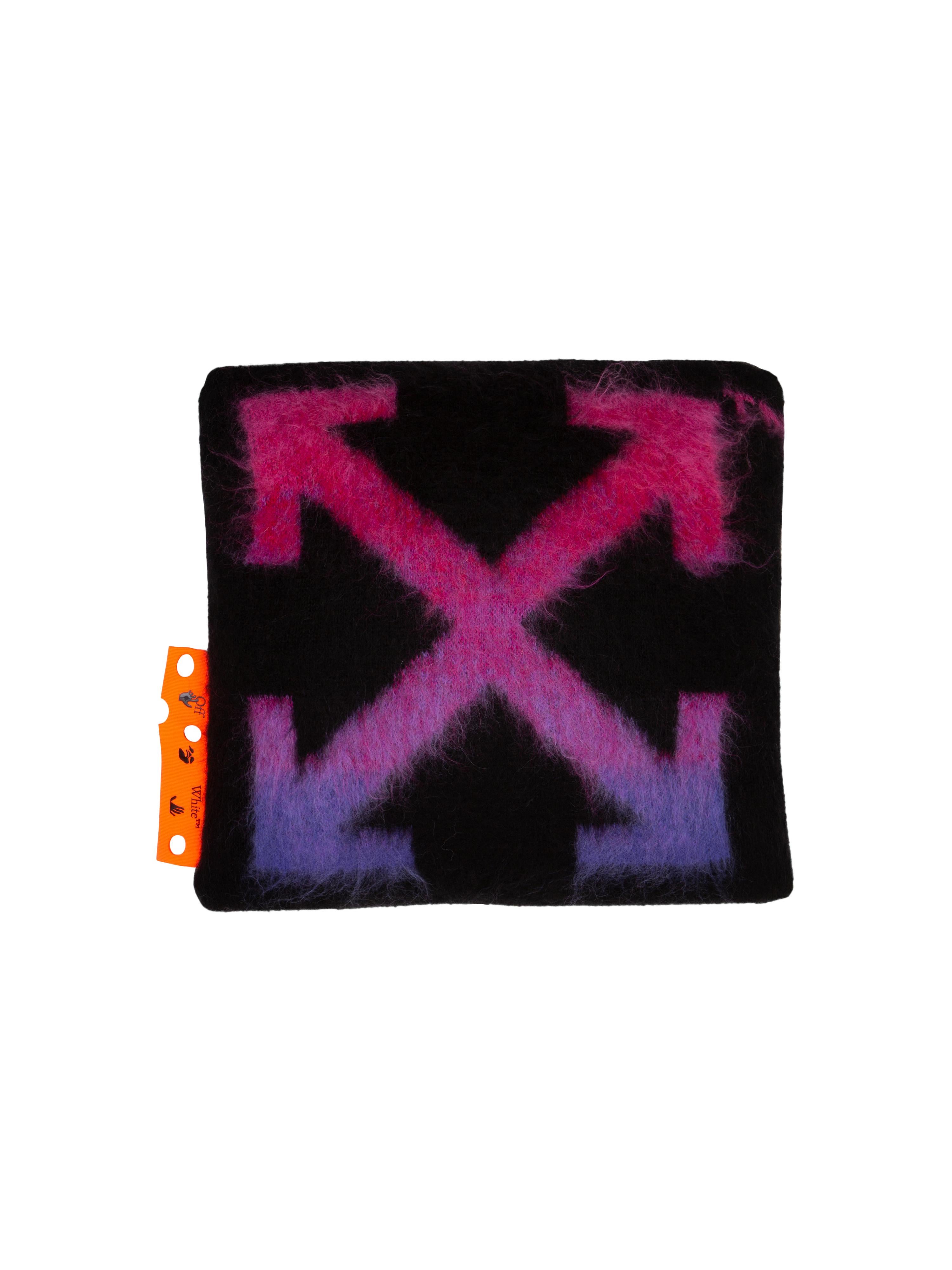 Brushed mohair Small Pillow with big gradient arrow, pop colors variations
By Virgil Abloh
Dimensions: 45 W x 45 H
This item is only available to be purchased and shipped to the United States.