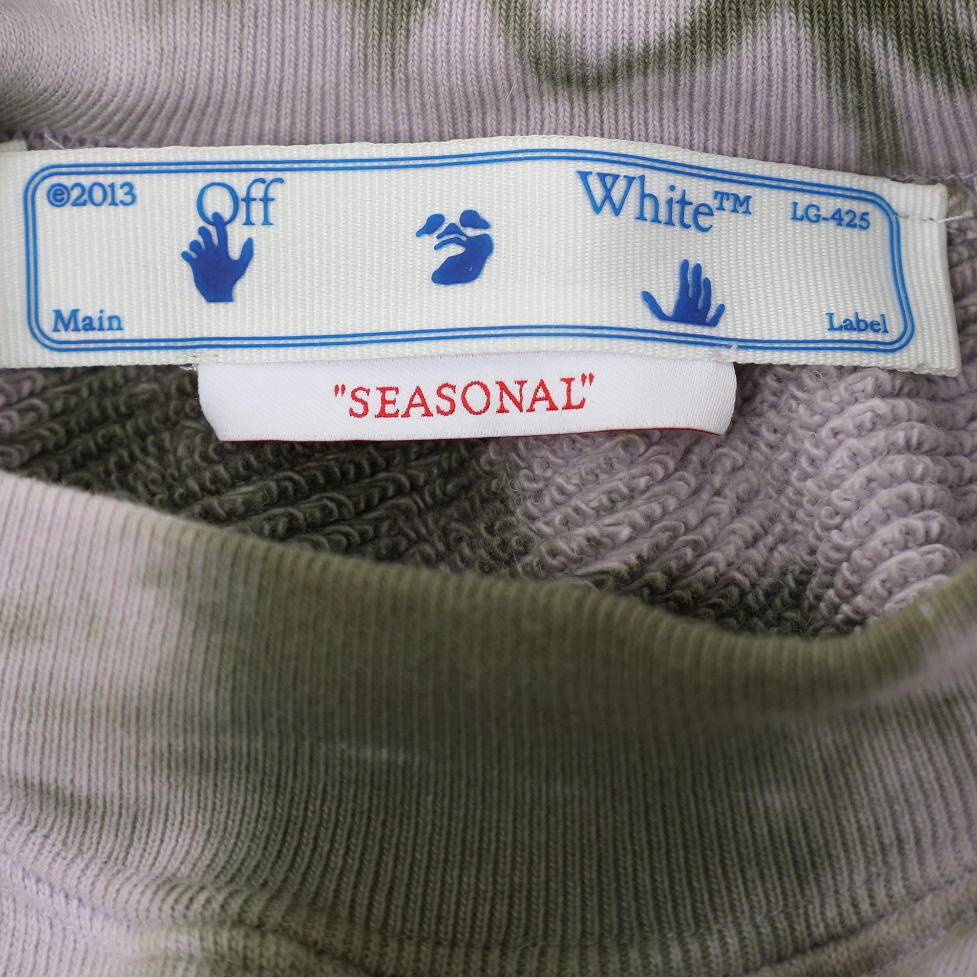 Off-White - Sweat à col ras du cou en tricot de coton Tie Dye vert XS Bon état - En vente à Dubai, Al Qouz 2