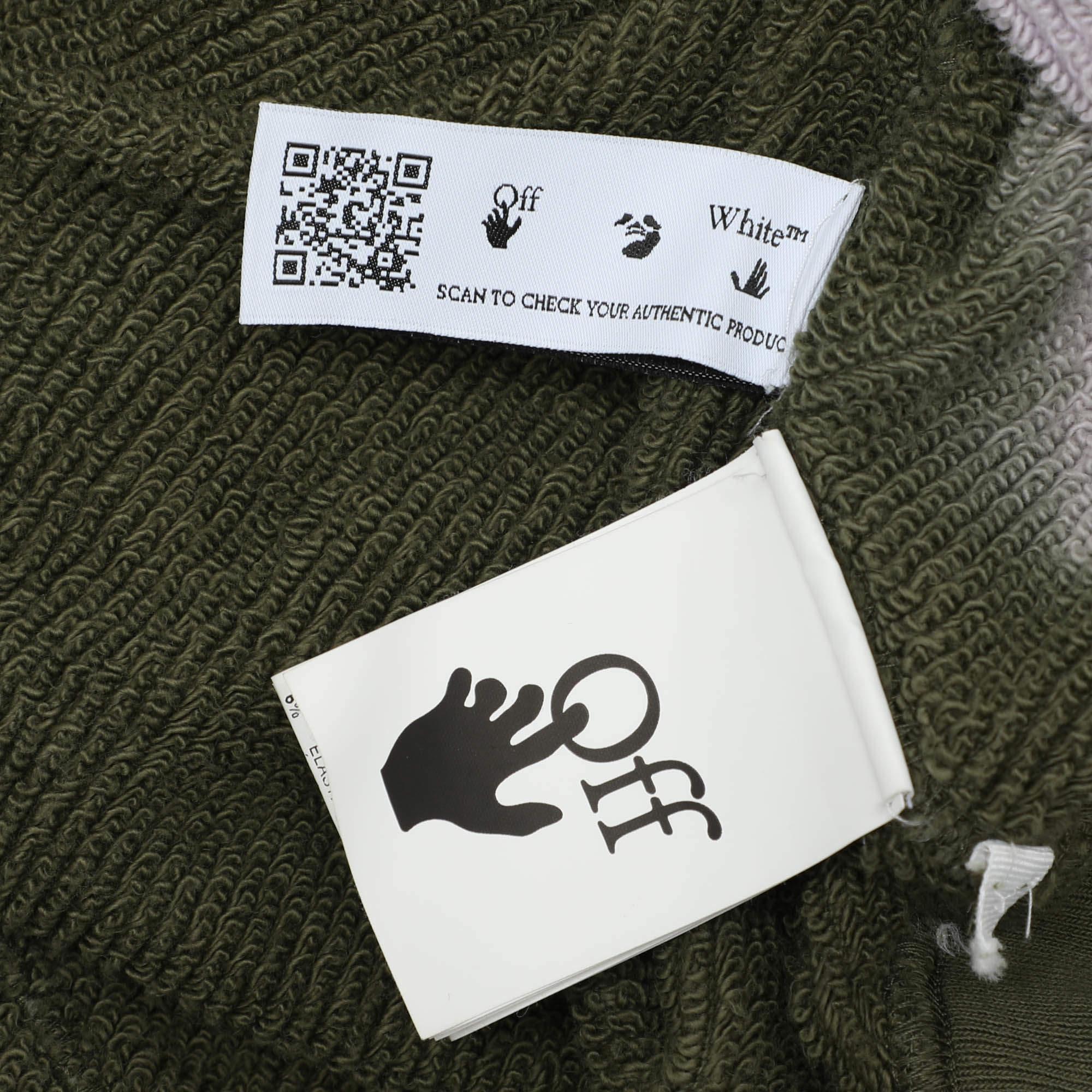Off-White - Sweat à col ras du cou en tricot de coton Tie Dye vert XS Pour femmes en vente