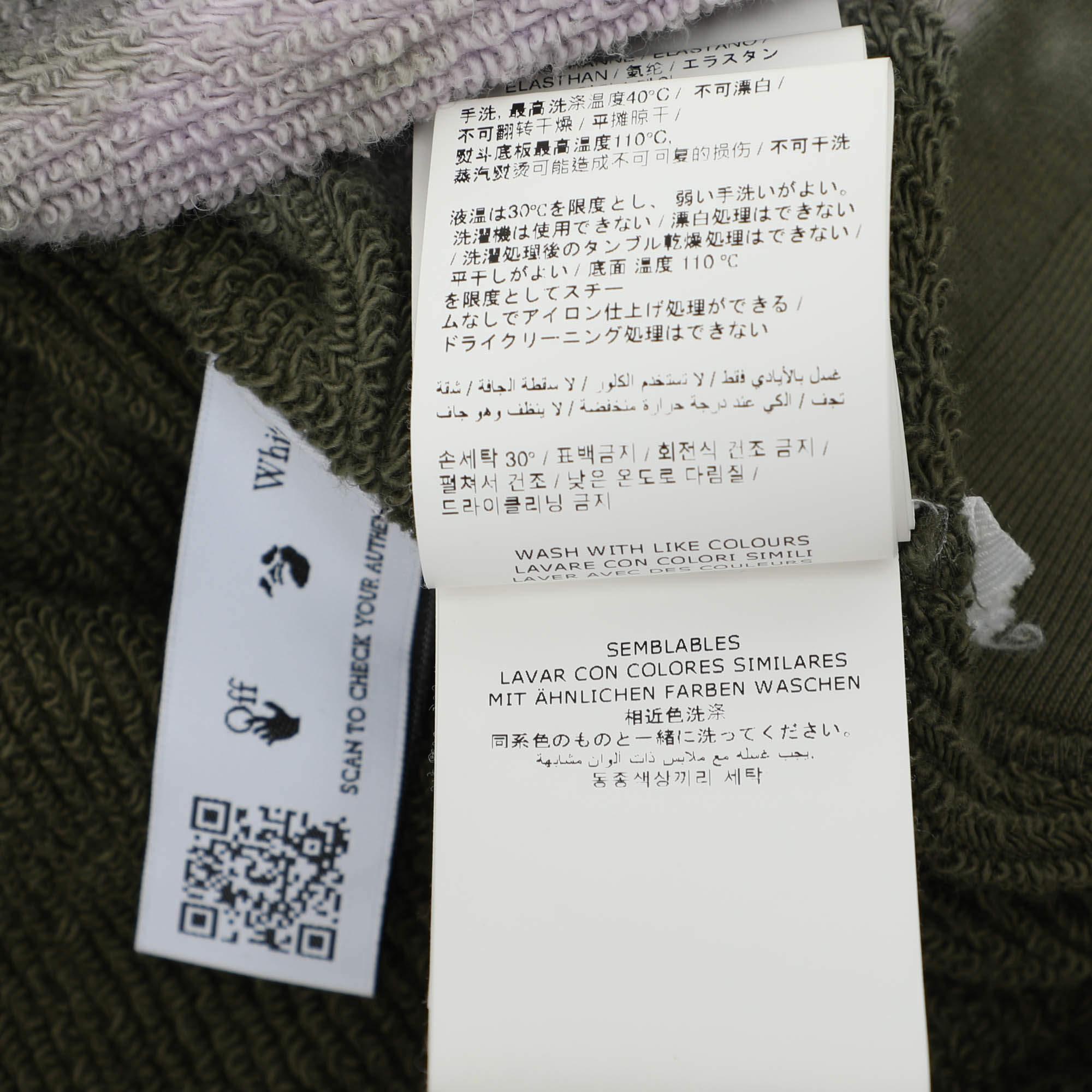 Off-White - Sweat à col ras du cou en tricot de coton Tie Dye vert XS en vente 2