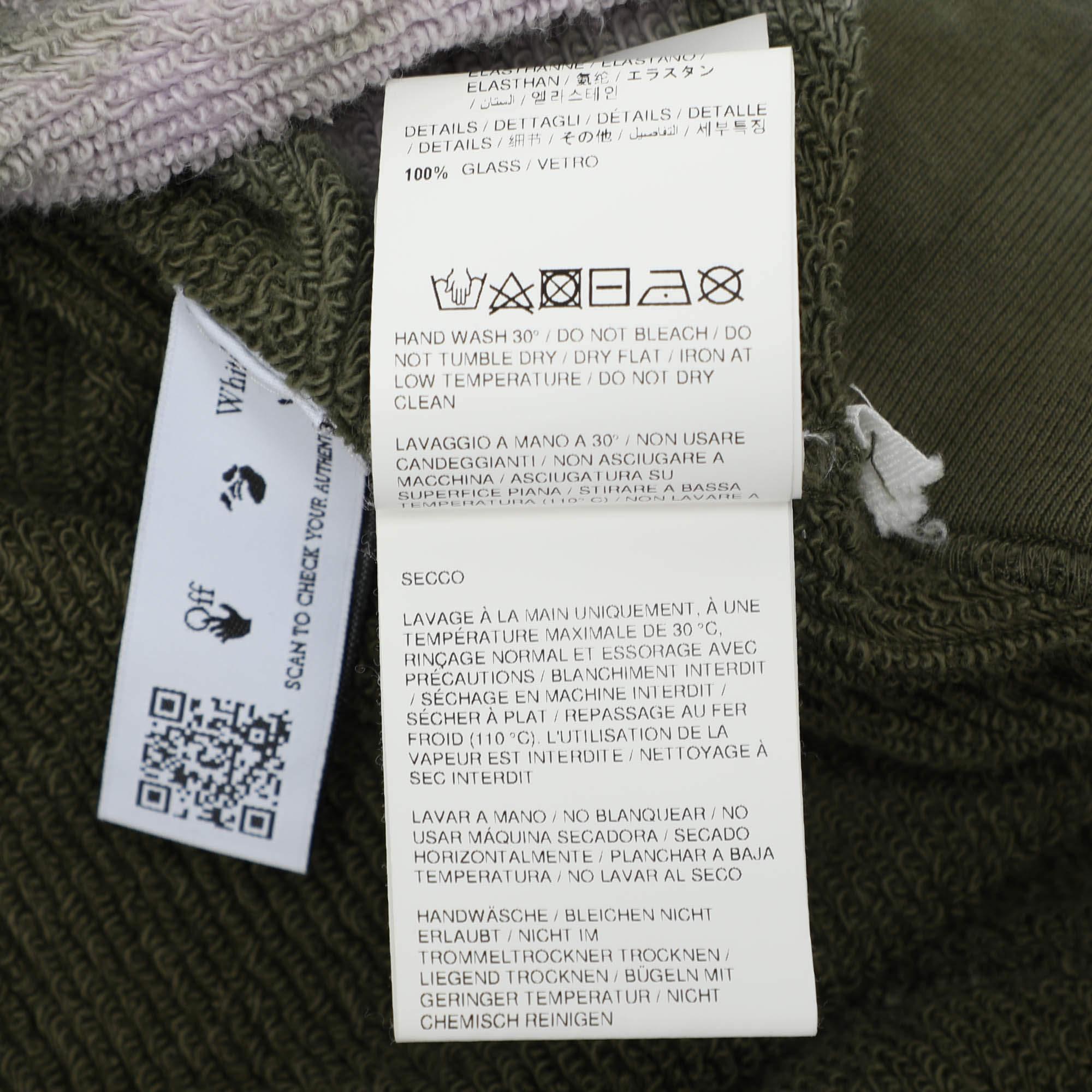 Off-White - Sweat à col ras du cou en tricot de coton Tie Dye vert XS en vente 3