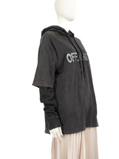 Sweat à capuche gris GM Vintage à doubles manches Taille M