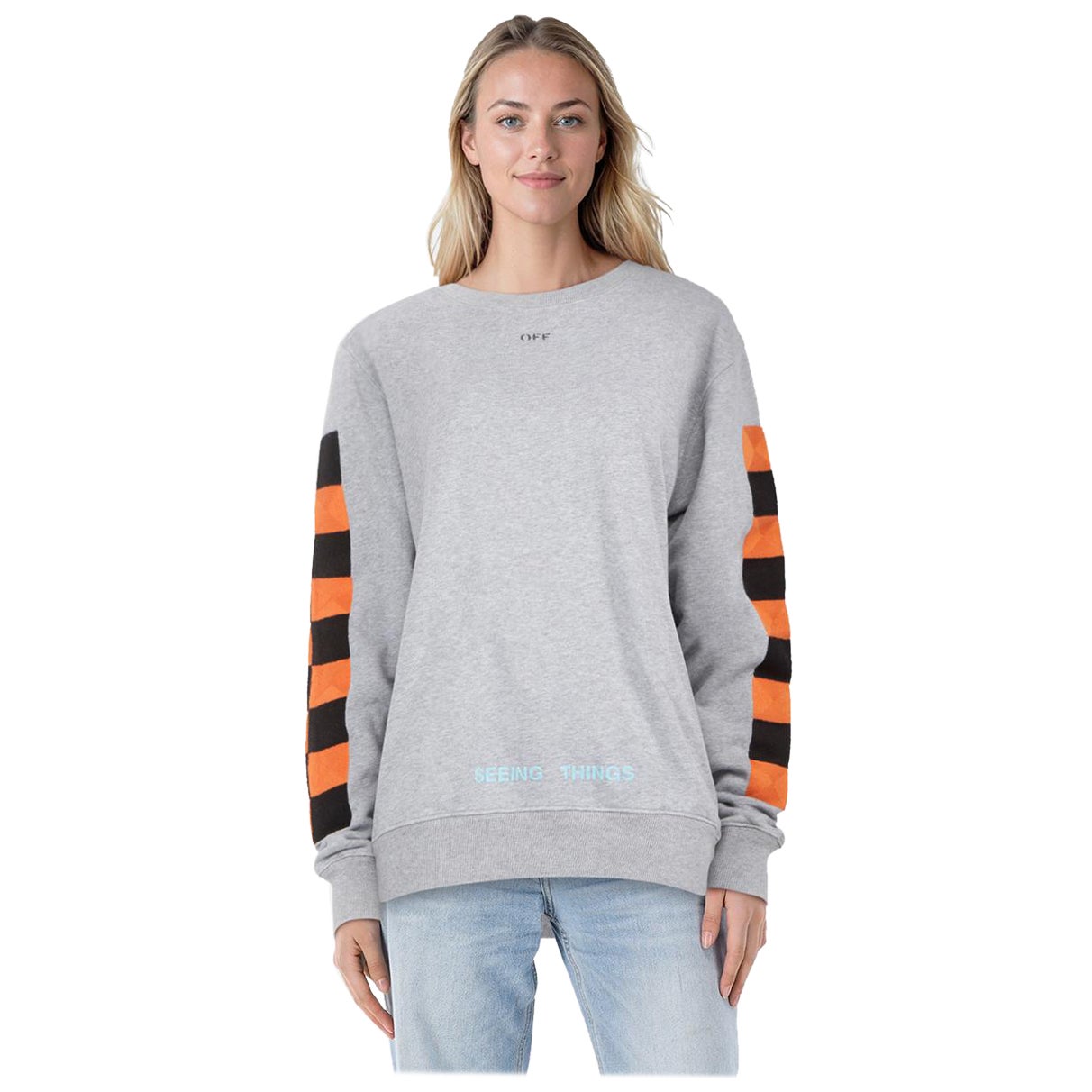 Off-White Grey 
Seeing Things
 Oversized Sweatshirt Size S