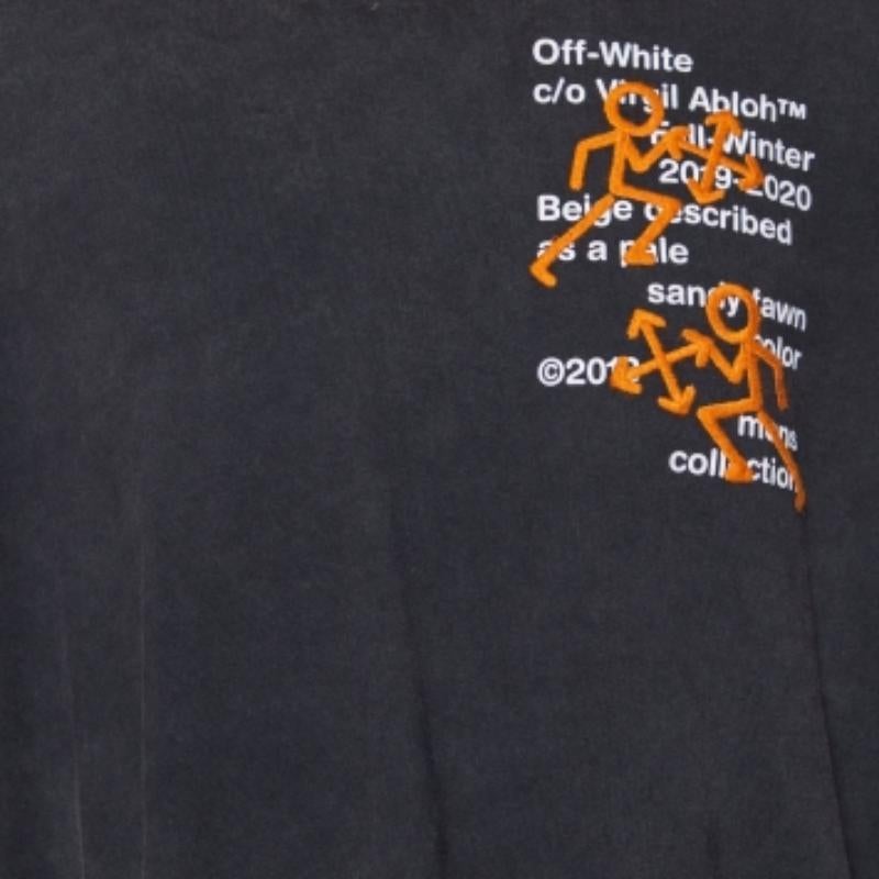 Black Off-White Grey Terry Knit Pictogram Incompiuto Sweatshirt L For Sale