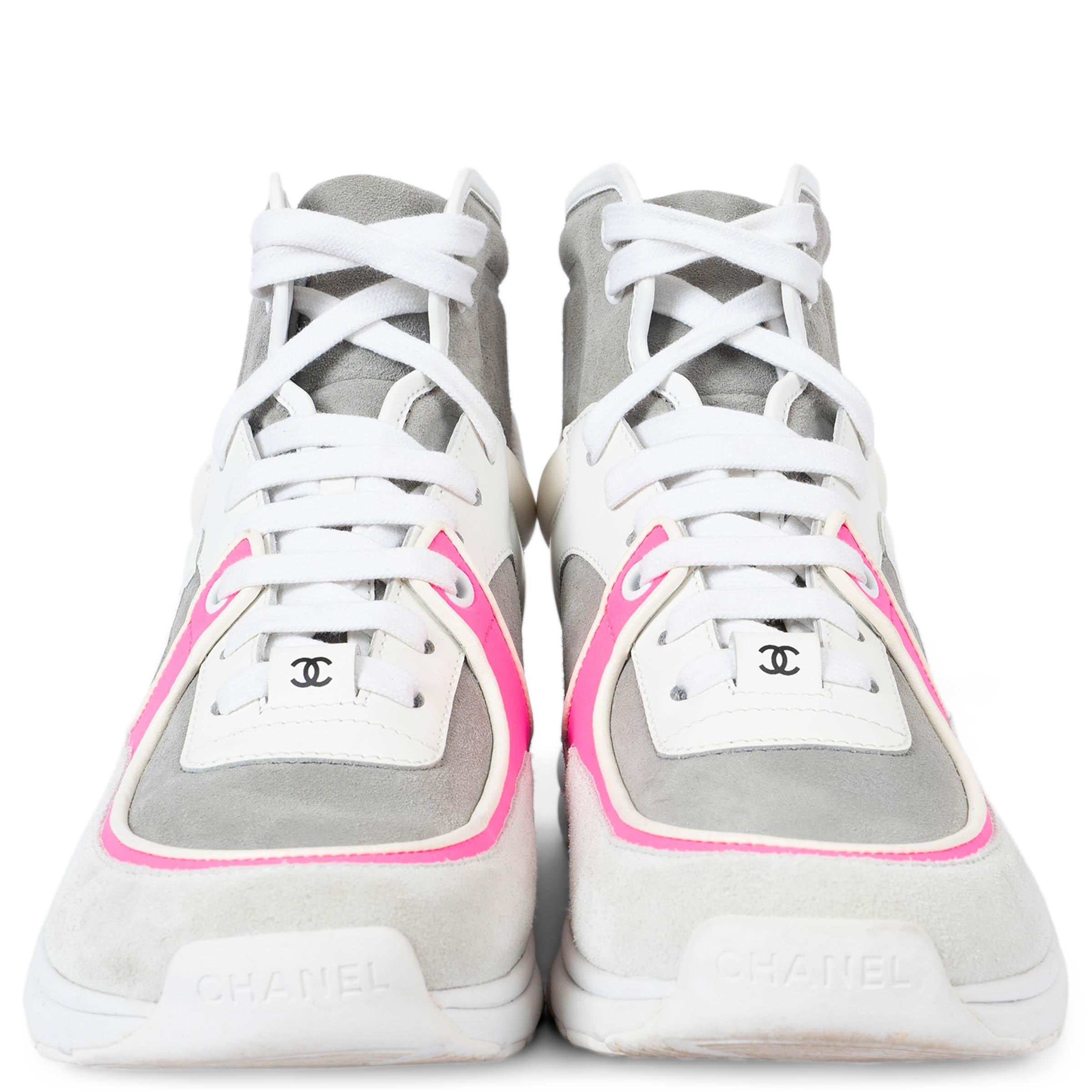 Chanel high top sneakers pink hotsell