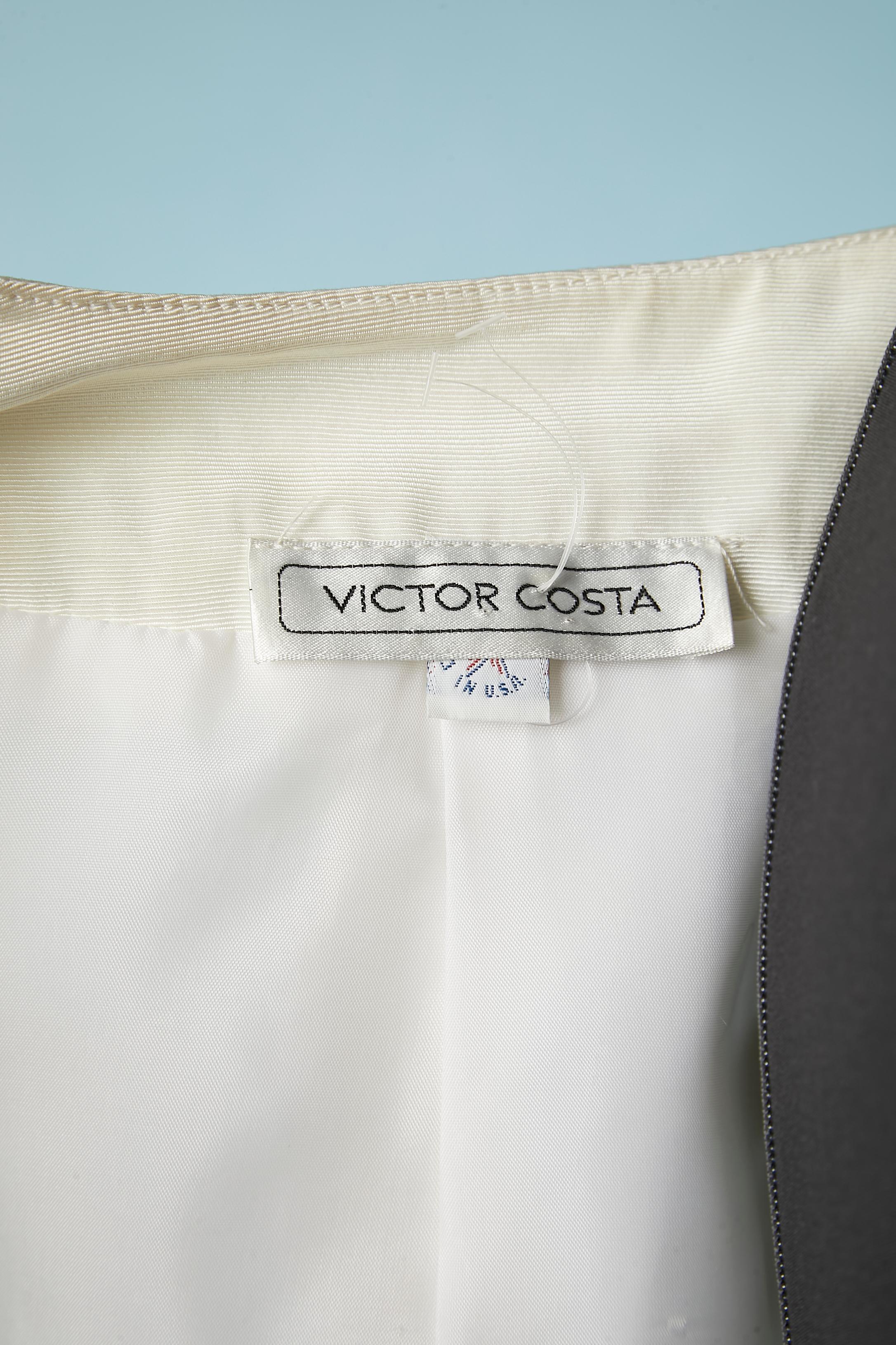 Gonna-suit in guipure bianco sporco Victor Costa in vendita 2