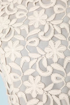 Off-white guipure sleeveless dress with zip in the middle back Antonio Berardi