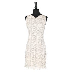 Off-white guipure sleeveless dress with zip in the middle back Antonio Berardi 