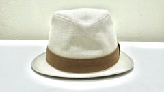 Off White Hermes Fedora With Brown Classic Strap
