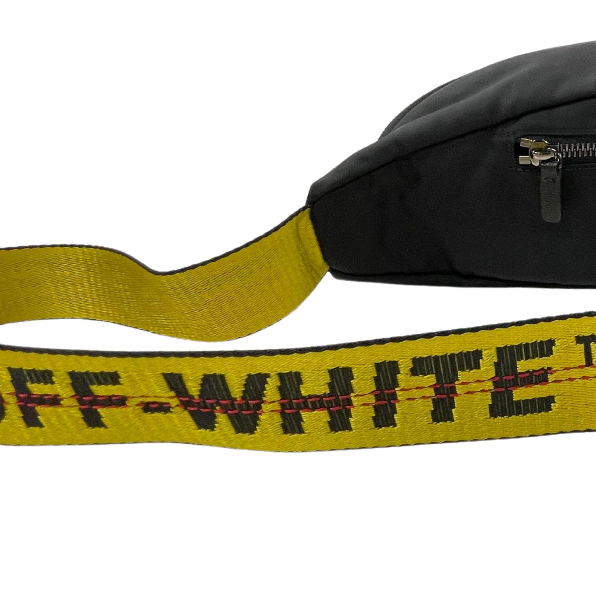 Off-white Industrial Logo Black Nylon Belt Bag For Sale 2