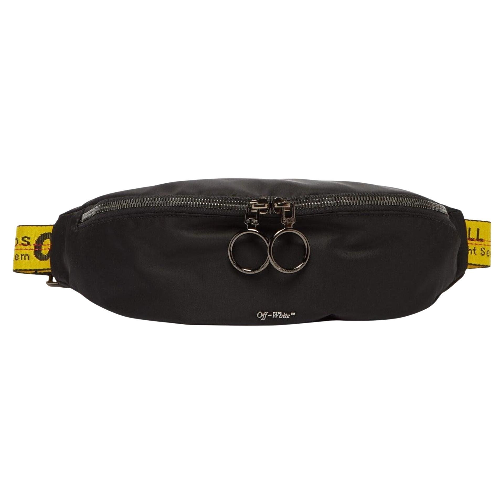 Off-white Industrial Logo Black Nylon Belt Bag For Sale