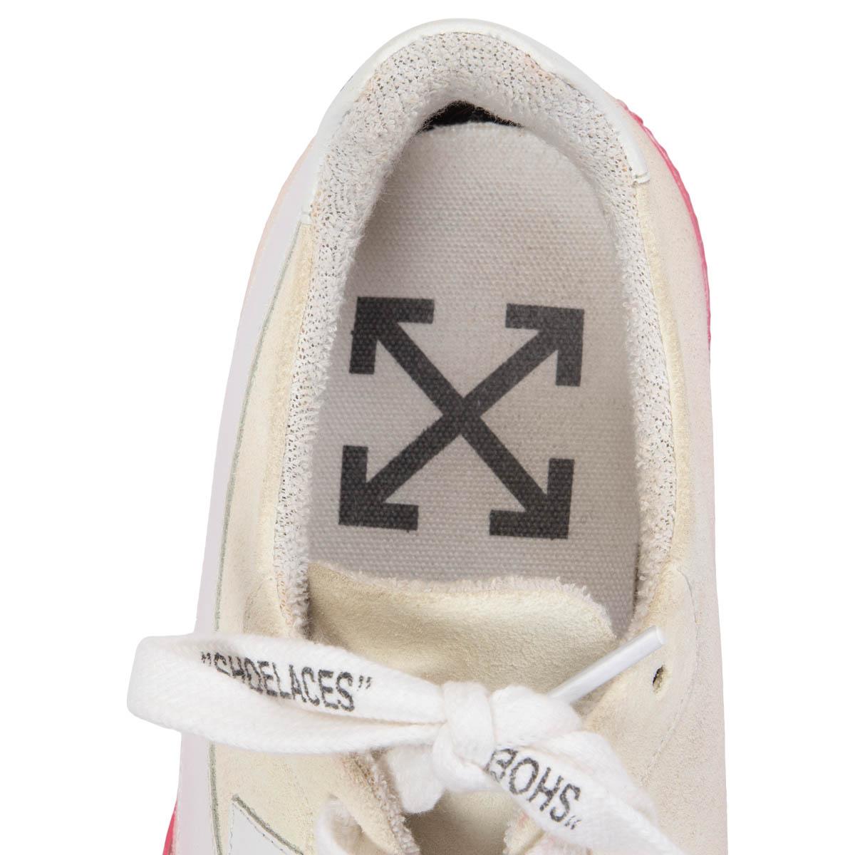 White OFF-WHITE ivory & pink SPRAY PAINT ARROW Sneakers Shoes 37 For Sale