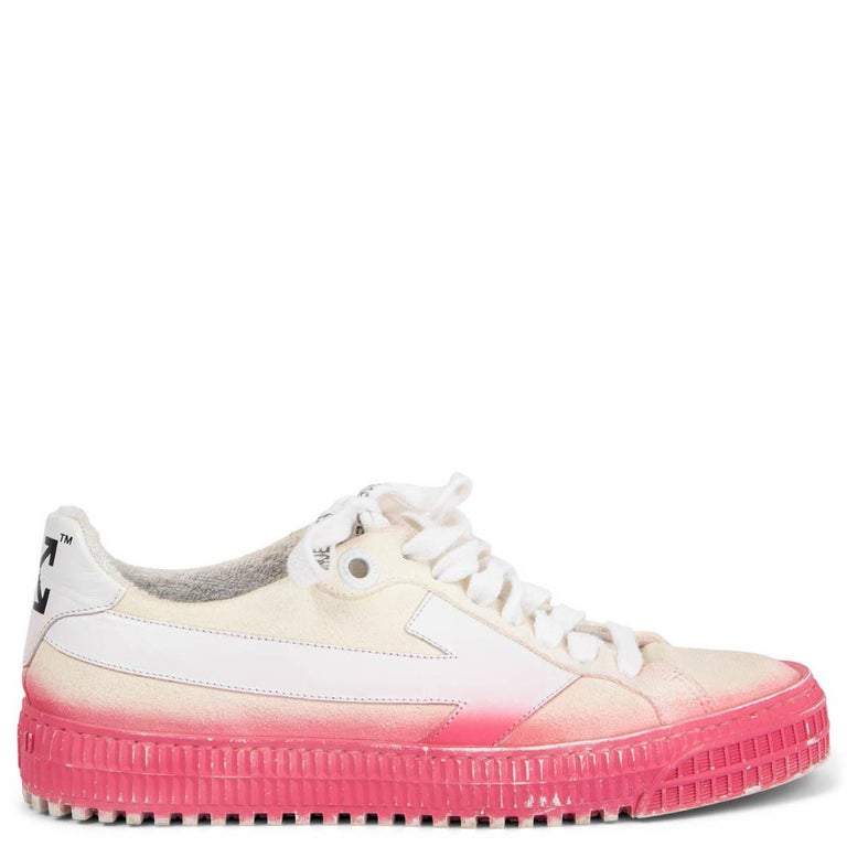 OFF-WHITE ivory and pink SPRAY PAINT ARROW Sneakers Shoes 37 For Sale at  1stDibs