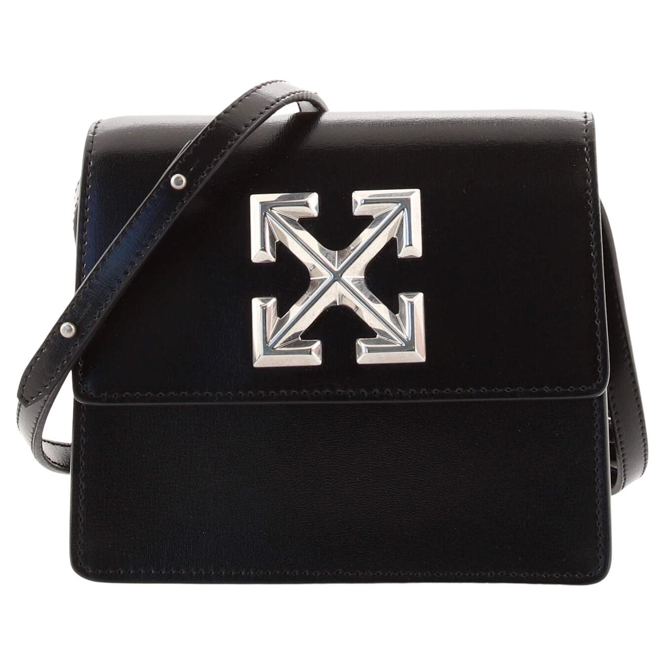OFF-WHITE: 1.4 Jitney leather bag - Blue  Off-White crossbody bags  OWNP037S23LEA003 online at