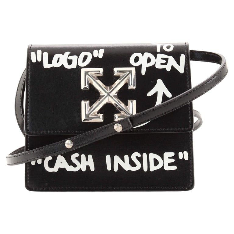 Off-White Jitney Cash Inside Crossbody Bag, White/Black