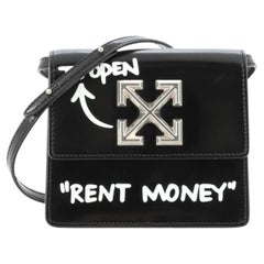 OFF-WHITE: 1.4 Jitney leather bag - Blue  Off-White crossbody bags  OWNP037S23LEA003 online at