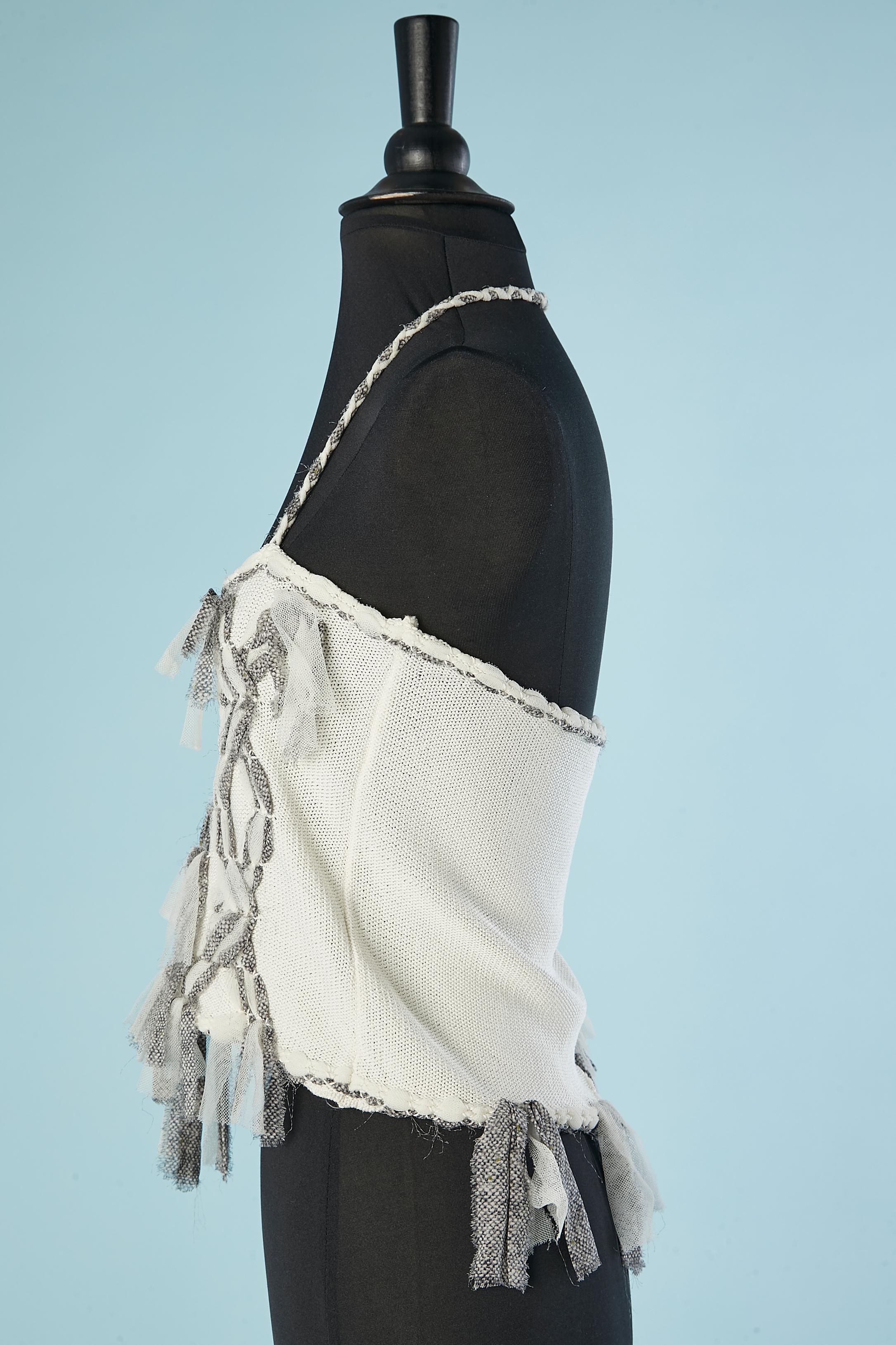 Ensemble cardigan et bustier en tricot blanc cassé - Christian Dior Boutique  en vente 6